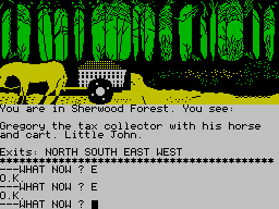 Robin of Sherwood: The Touchstones of Rhiannon (ZX Spectrum) screenshot: Taxes, robbing from the poor to give to the rich?