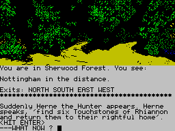 Robin of Sherwood: The Touchstones of Rhiannon (ZX Spectrum) screenshot: To be lost in the forest