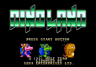 Dino Land (Genesis) screenshot: Title screen