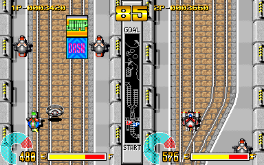 Masked Riders Club: Battle Race (Arcade) screenshot: Two player game