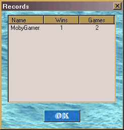 3D-BattleShip (Windows) screenshot: The game asks the player for a name and keeps track of victories