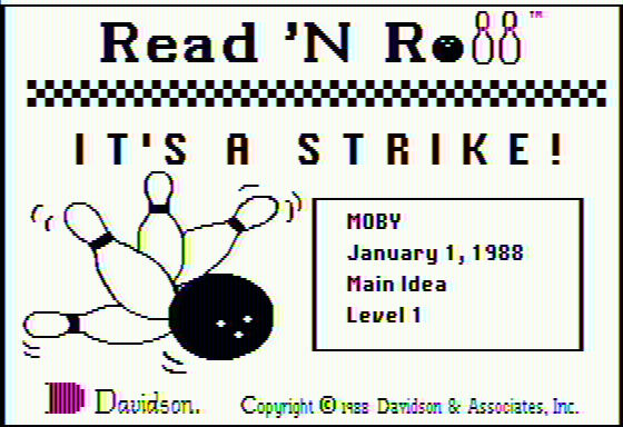 Read 'N Roll (Apple II) screenshot: Certificate