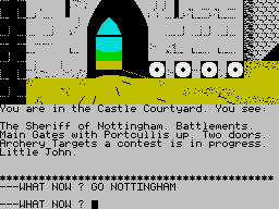 Screenshot of Robin of Sherwood: The Touchstones of Rhiannon (ZX 