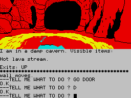 Sorcerer of Claymorgue Castle (ZX Spectrum) screenshot: Watch the lava