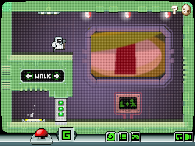 A Stroll in Space (Browser) screenshot: Level 1, get to the exit on the bottom left.