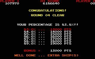 Volfied (Atari ST) screenshot: Got an extra ship