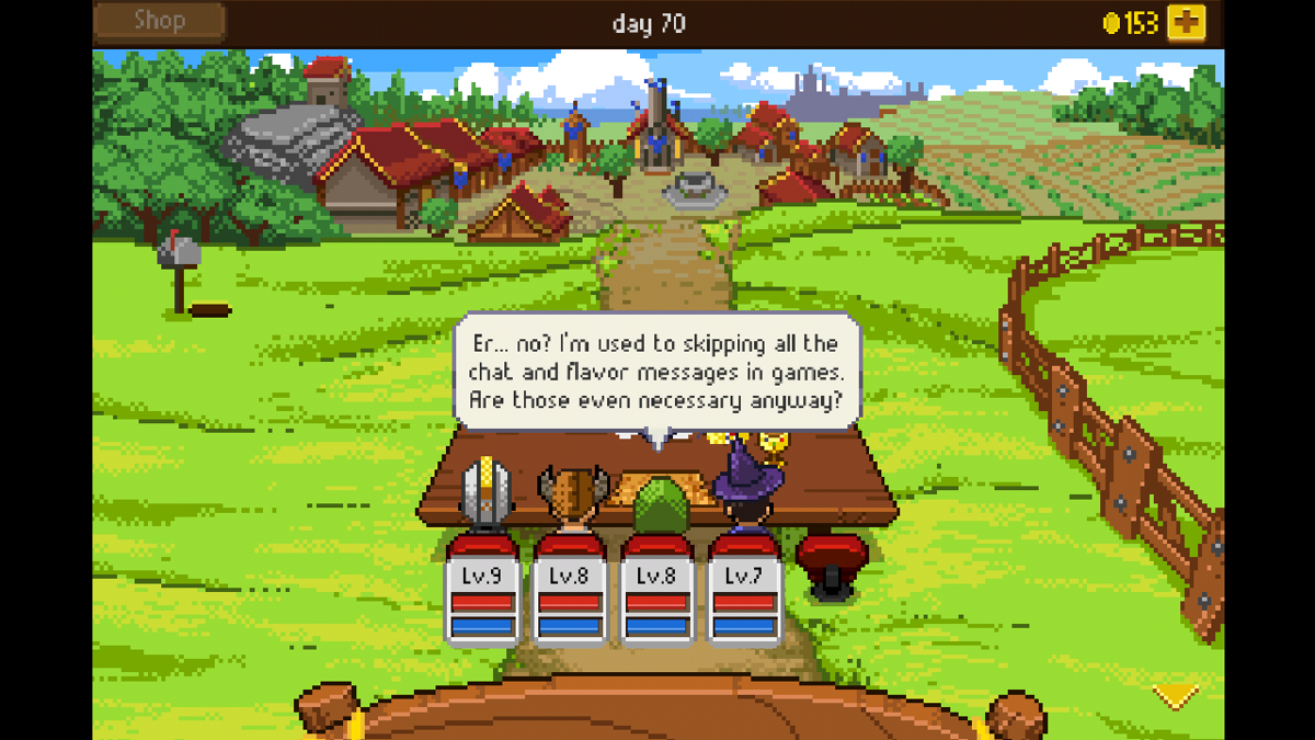 Knights of Pen & Paper + 1 Edition (Android) screenshot: Another of those commentaries