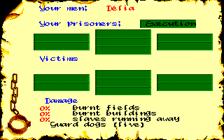 Freedom: Rebels in the Darkness (Amiga) screenshot: Game statistics