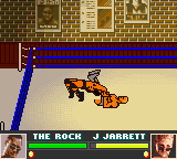 WWF Attitude (Game Boy Color) screenshot: The Rock performs a suplex