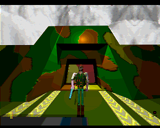 Zdzislav: Hero of the Galaxy 3D (Amiga) screenshot: Aiming