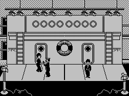 Charlie Chaplin (ZX Spectrum) screenshot: Straight off the boat