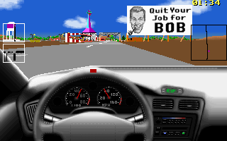 Car and Driver (DOS) screenshot: Quit your job for BOB!