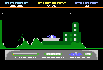 Fortress Underground (Atari 8-bit) screenshot: On the launch pad