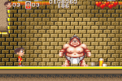 Soccer Kid (Game Boy Advance) screenshot: The 4th boss is a sumo wrestler