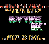 R-Type DX (Game Boy Color) screenshot: R-Type DX menu screen
