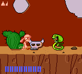 Quest for the Shaven Yak starring Ren Hoëk & Stimpy (Game Gear) screenshot: Level two boss, a naja.