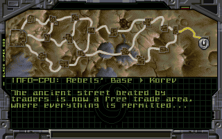 Black Viper (Amiga) screenshot: Map screen