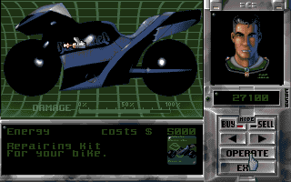 Black Viper (Amiga) screenshot: In the workshop