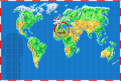 Soccer Kid (Game Boy Advance) screenshot: The world map