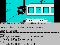 Sorcerer of Claymorgue Castle (ZX Spectrum) screenshot: And breath in