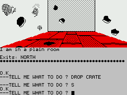 Sorcerer of Claymorgue Castle (ZX Spectrum) screenshot: Use the crate to get around