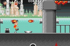 Soccer Kid (Game Boy Advance) screenshot: The flames hurt and should be avoided