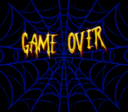 Spider-Man (SNES) screenshot: Game Over screen