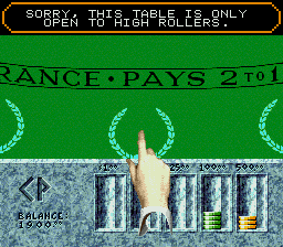 Super Caesars Palace (Genesis) screenshot: High Rollers Table
