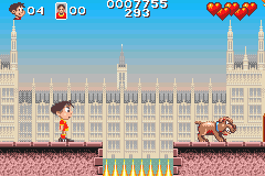 Soccer Kid (Game Boy Advance) screenshot: Spikes don't kill you instantly but do knock off some health