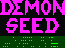 Demon Seed (Dragon 32/64) screenshot: Title screen