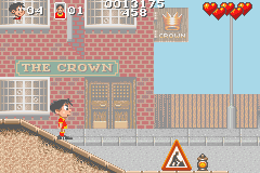 Soccer Kid (Game Boy Advance) screenshot: The Crown Pub this is a common pub name in the U.K.