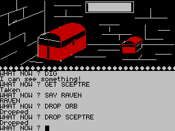 The Wizard of Akyrz (ZX Spectrum) screenshot: This room is used to store treasure