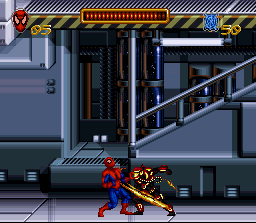 Spider-Man (SNES) screenshot: The first enemy