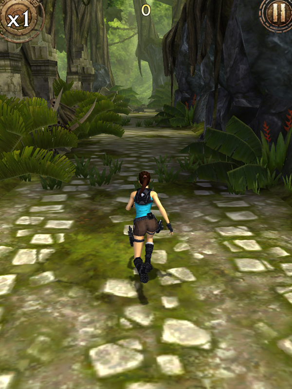 Lara Croft: Relic Run (iPad) screenshot: And we're off!
