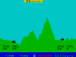 Tank Trax (ZX Spectrum) screenshot: Aiming a shot