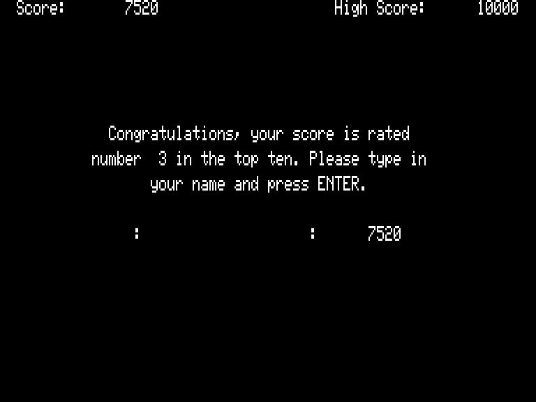Demon Seed (TRS-80) screenshot: Entering name