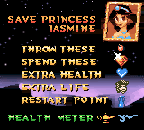 Disney's Aladdin (Game Boy Color) screenshot: Game items