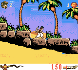 Disney's Aladdin (Game Boy Color) screenshot: Avoid enemies and sharp bones in the desert