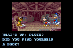 Disney's Magical Quest 3 starring Mickey & Donald (Game Boy Advance) screenshot: Intro: When Donald finally calms down, he and Mickey goes to find the triplets but discover they were missing.