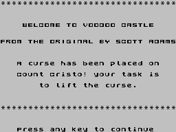 Scott Adams Scoops (ZX Spectrum) screenshot: (Voodoo Castle) Loading screen