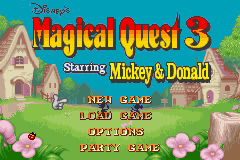 Disney's Magical Quest 3 starring Mickey & Donald (Game Boy Advance) screenshot: Title/Main Menu