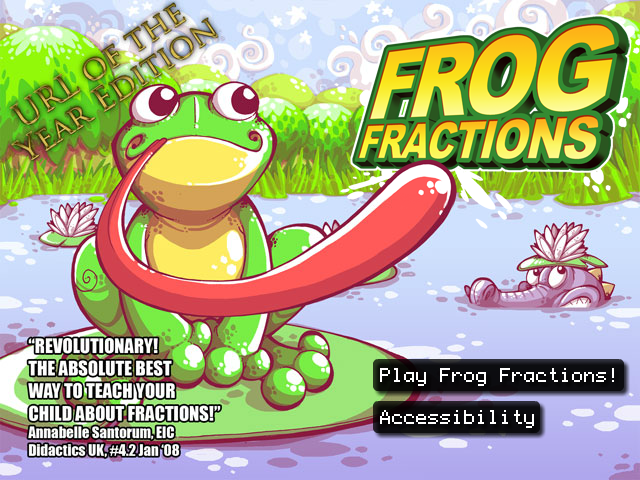 Frog Fractions (Browser) screenshot: Title screen.