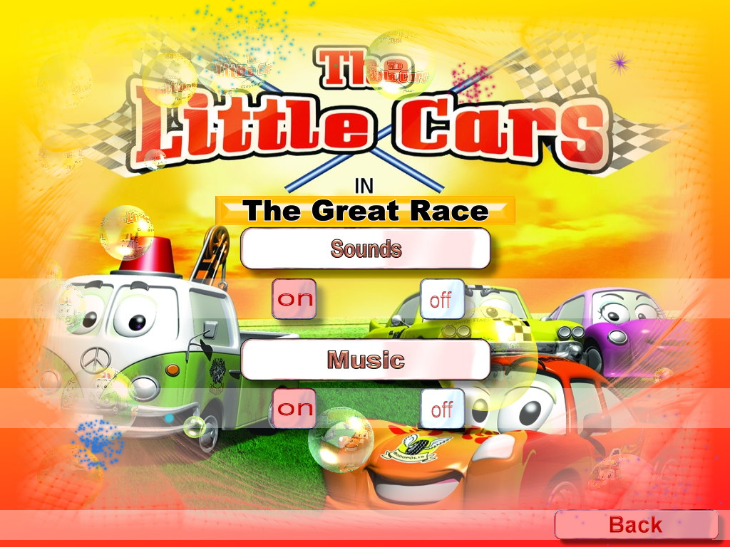 The Little Cars in the Great Race (Windows) screenshot: That's the entire extent of options available