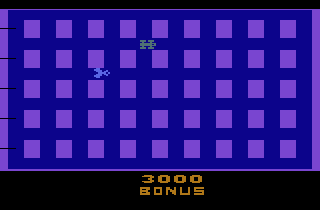 Universal Chaos (Atari 2600) screenshot: This shows the bonus you get for completing a level.
