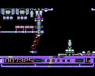 Slayer (Amiga) screenshot: This is how you pass the stack of bubbles.