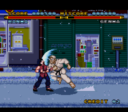 Street Combat (SNES) screenshot: Defend the charge