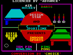 Superstar Indoor Sports (ZX Spectrum) screenshot: Loading screen