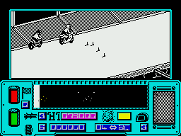 Mean Streak (ZX Spectrum) screenshot: Trying to get behind him to shoot him