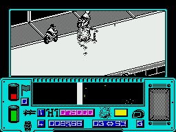 Mean Streak (ZX Spectrum) screenshot: Shooting the barriers to create a minor explosion