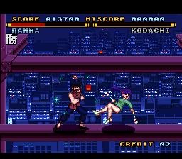 Street Combat (SNES) screenshot: Ranma vs Kodachi.